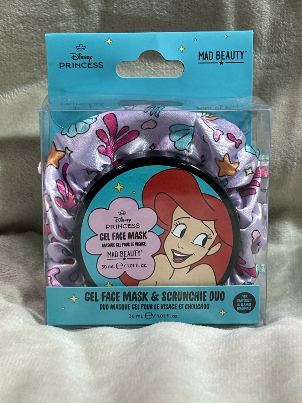 Disney Princess Ariel Gel Face Mask & Scrunchie‎ Duo - Purple